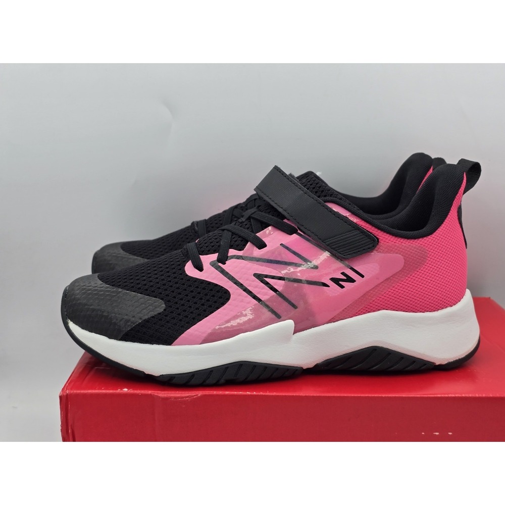 New Balance Big Kid's Rave Run V2 Bungee Lace Team - Pink Black Sz 7 Wide NEW - Picture 5 of 13